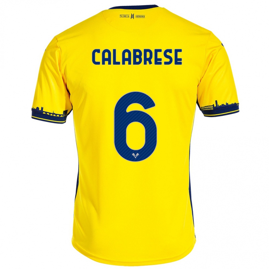 Vyrai Nicolò Calabrese #6 Geltona Išvykos Marškinėliai 2023/24 T-Shirt