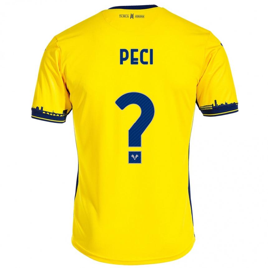 Vyrai Jurgen Peci #0 Geltona Išvykos Marškinėliai 2023/24 T-Shirt