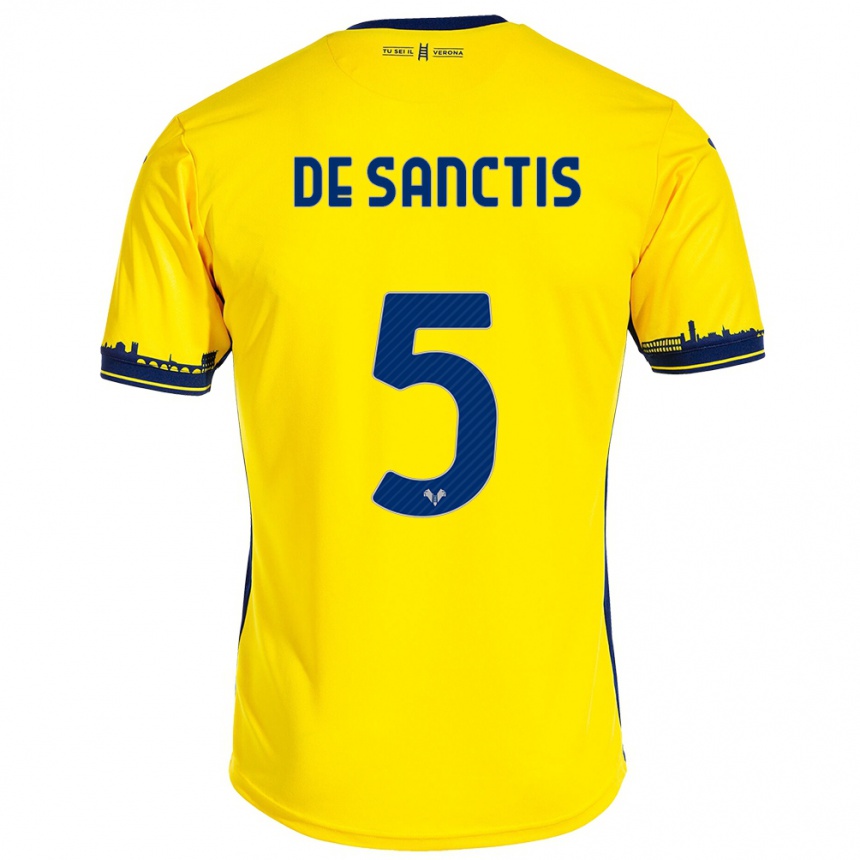 Vyrai Aurora De Sanctis #5 Geltona Išvykos Marškinėliai 2023/24 T-Shirt