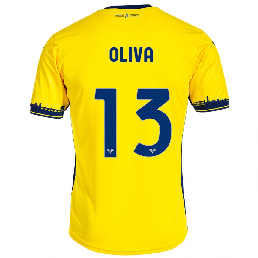 Vyrai Eleonora Oliva #13 Geltona Išvykos Marškinėliai 2023/24 T-Shirt