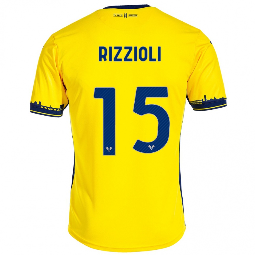 Vyrai Gaia Rizzioli #15 Geltona Išvykos Marškinėliai 2023/24 T-Shirt