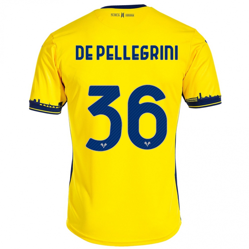 Vyrai Erika De Pellegrini #36 Geltona Išvykos Marškinėliai 2023/24 T-Shirt