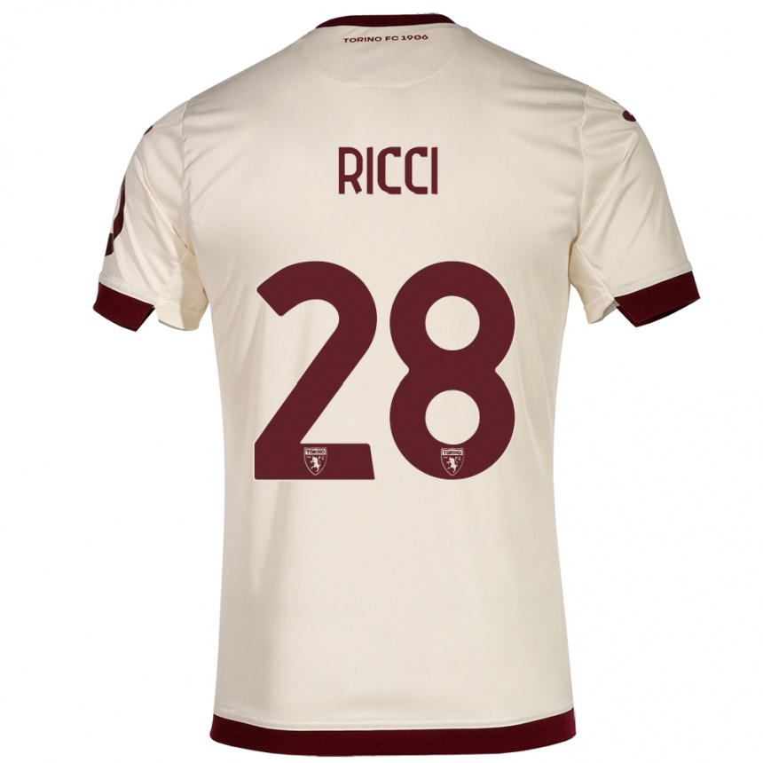 Vyrai Samuele Ricci #28 Šampanas Išvykos Marškinėliai 2023/24 T-Shirt