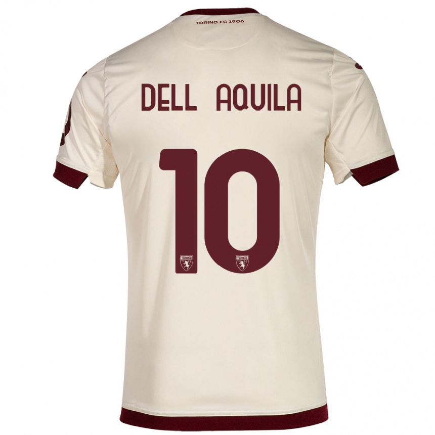 Vyrai Francesco Dell'aquila #10 Šampanas Išvykos Marškinėliai 2023/24 T-Shirt