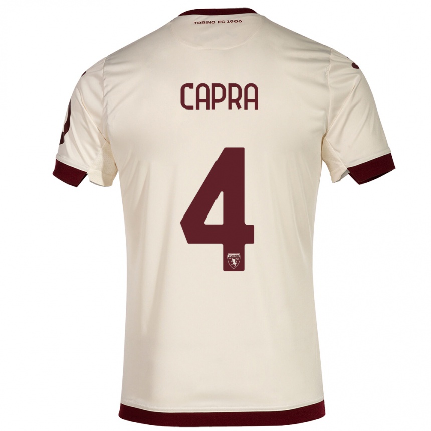 Vyrai Valentina Capra #4 Šampanas Išvykos Marškinėliai 2023/24 T-Shirt