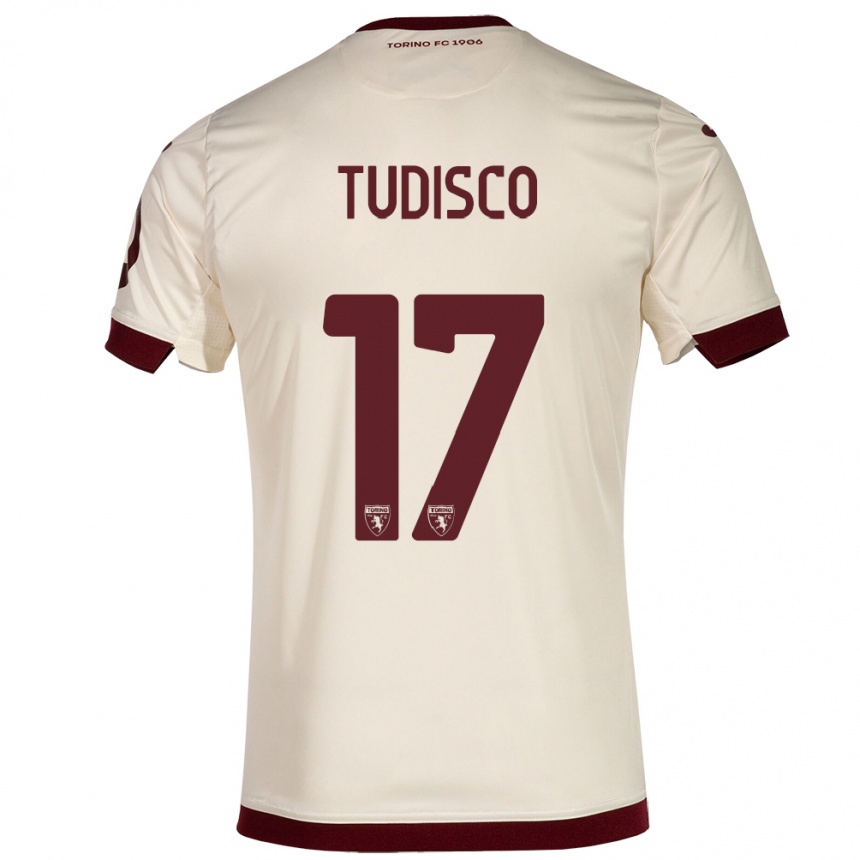 Vyrai Giorgia Tudisco #17 Šampanas Išvykos Marškinėliai 2023/24 T-Shirt