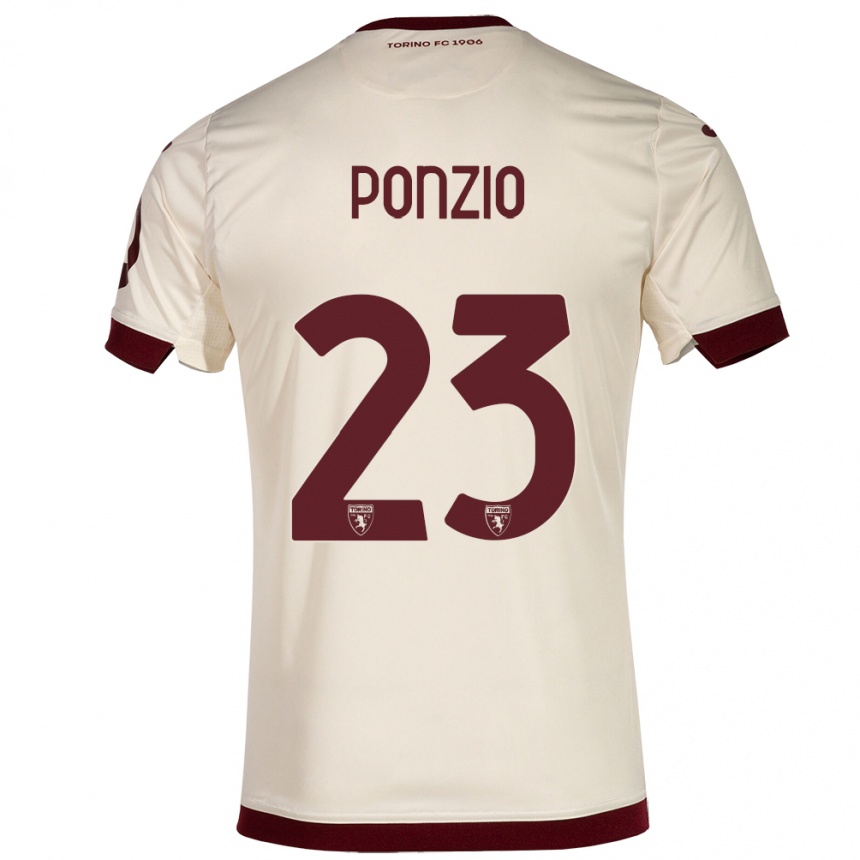 Vyrai Erika Ponzio #23 Šampanas Išvykos Marškinėliai 2023/24 T-Shirt