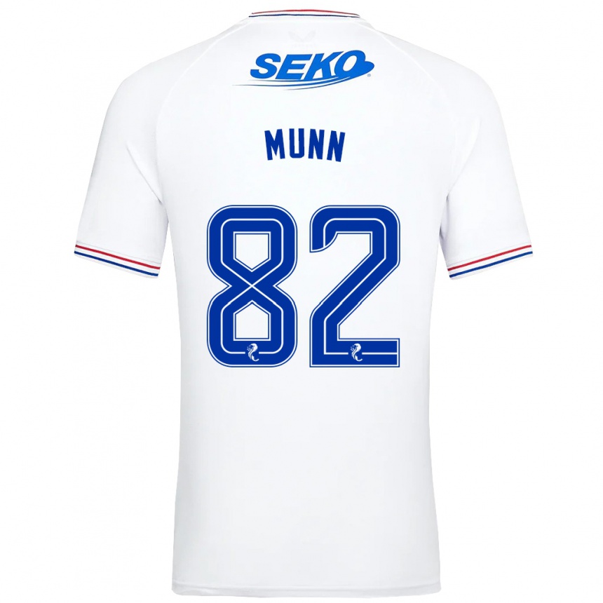 Vyrai Mason Munn #82 Baltas Išvykos Marškinėliai 2023/24 T-Shirt
