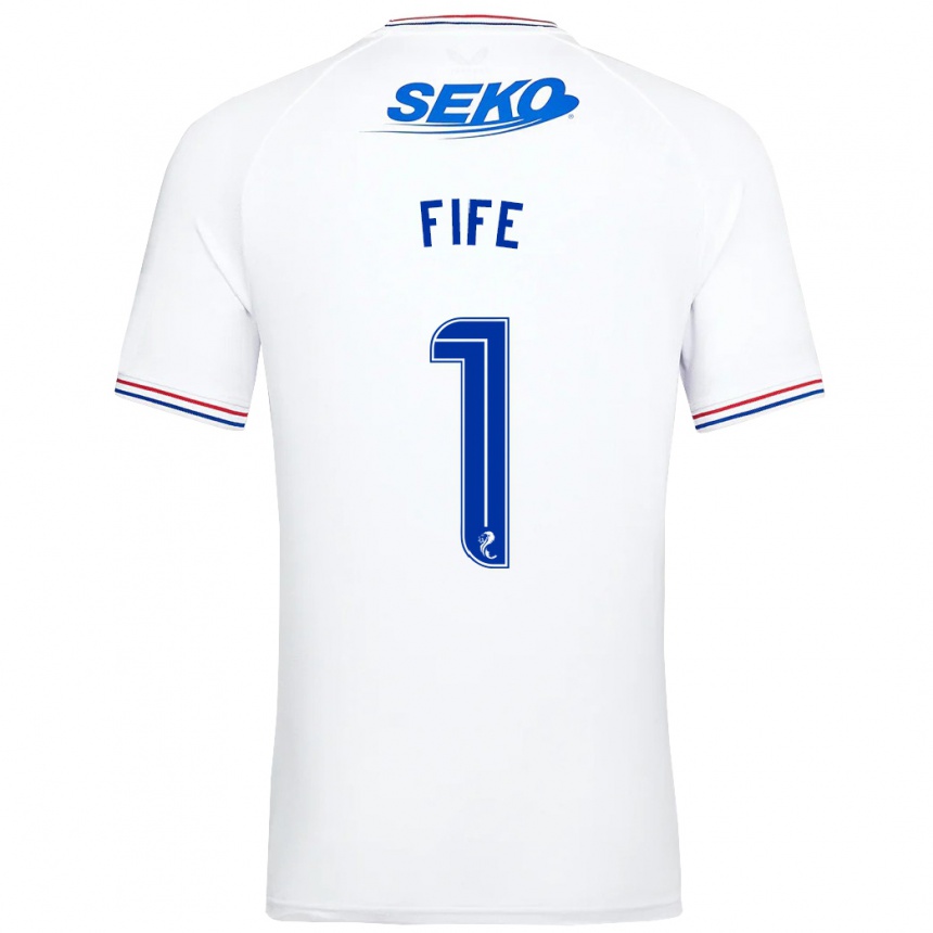 Vyrai Jenna Fife #1 Baltas Išvykos Marškinėliai 2023/24 T-Shirt