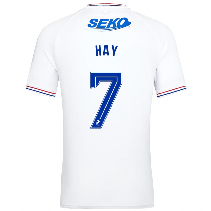 Vyrai Brogan Hay #7 Baltas Išvykos Marškinėliai 2023/24 T-Shirt