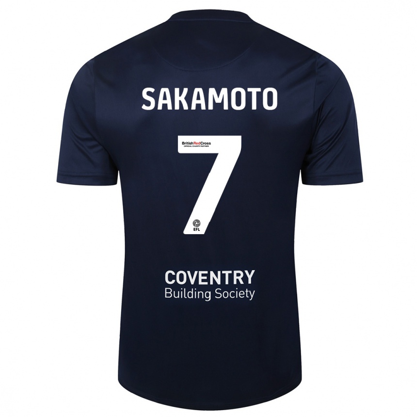 Vyrai Tatsuhiro Sakamoto #7 Raudonasis Laivynas Išvykos Marškinėliai 2023/24 T-Shirt