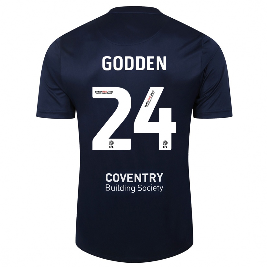 Vyrai Matt Godden #24 Raudonasis Laivynas Išvykos Marškinėliai 2023/24 T-Shirt