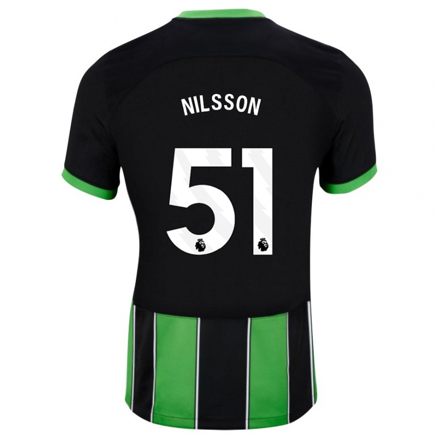 Vyrai Casper Nilsson #51 Juoda Žalia Išvykos Marškinėliai 2023/24 T-Shirt