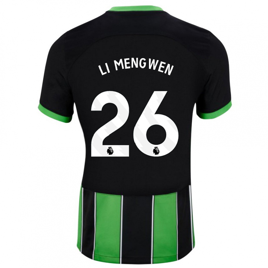 Vyrai Li Mengwen #26 Juoda Žalia Išvykos Marškinėliai 2023/24 T-Shirt