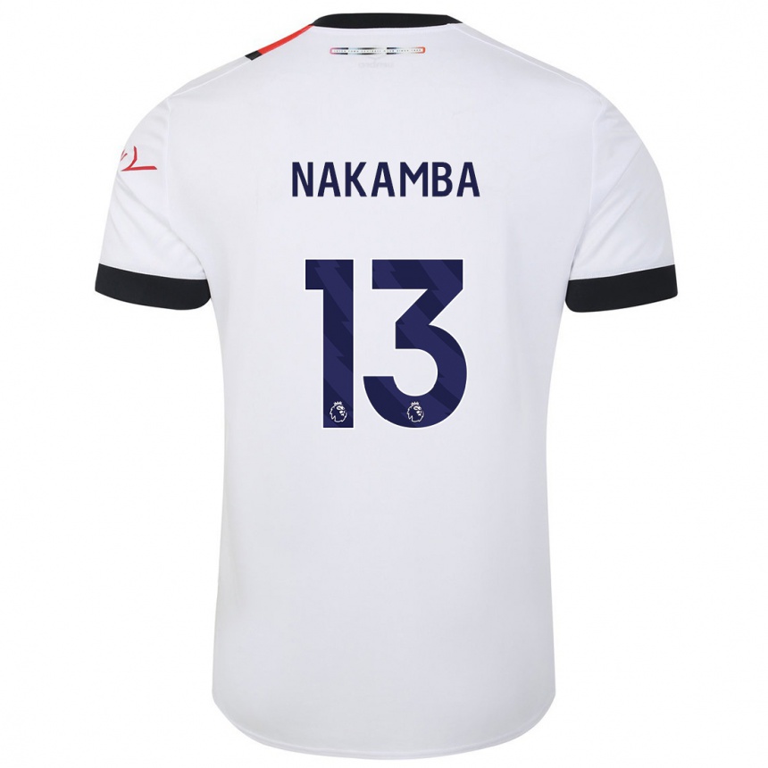 Vyrai Marvelous Nakamba #13 Baltas Išvykos Marškinėliai 2023/24 T-Shirt