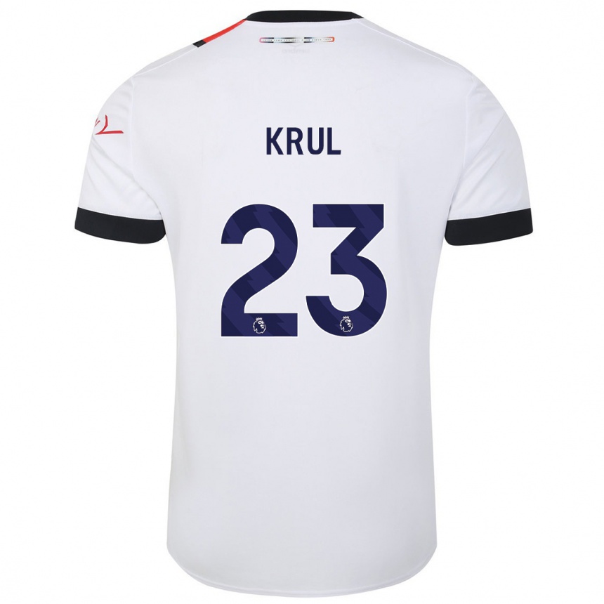 Vyrai Tim Krul #23 Baltas Išvykos Marškinėliai 2023/24 T-Shirt