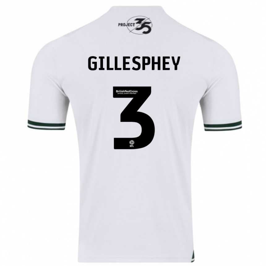Vyrai Macaulay Gillesphey #3 Baltas Išvykos Marškinėliai 2023/24 T-Shirt
