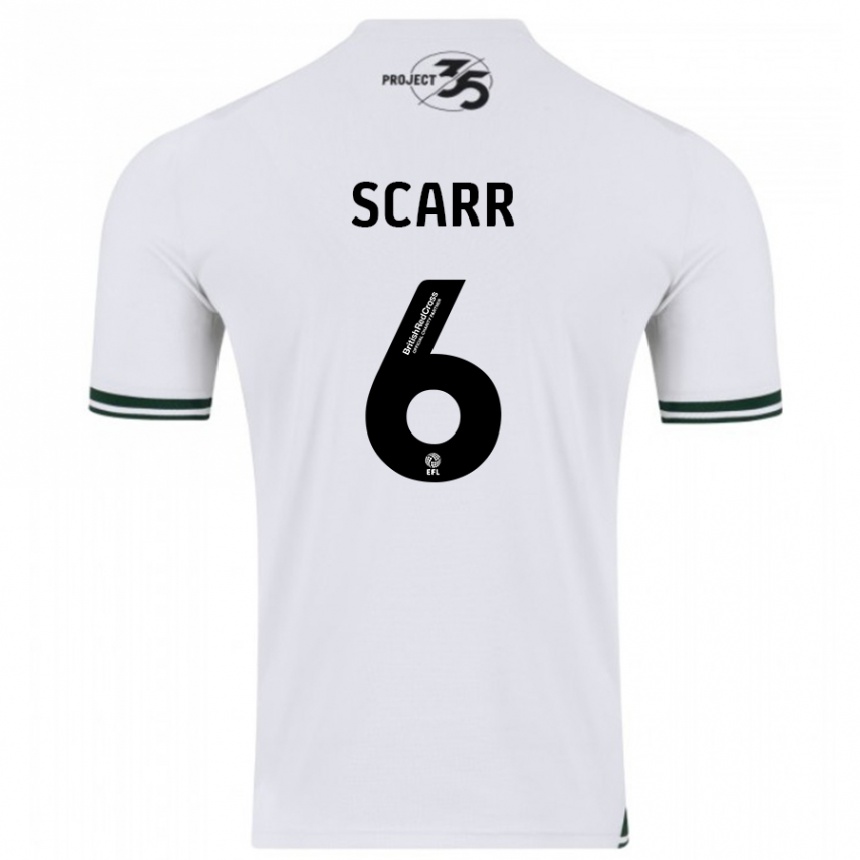 Vyrai Dan Scarr #6 Baltas Išvykos Marškinėliai 2023/24 T-Shirt