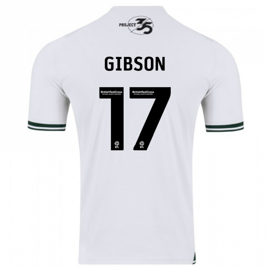 Vyrai Lewis Gibson #17 Baltas Išvykos Marškinėliai 2023/24 T-Shirt