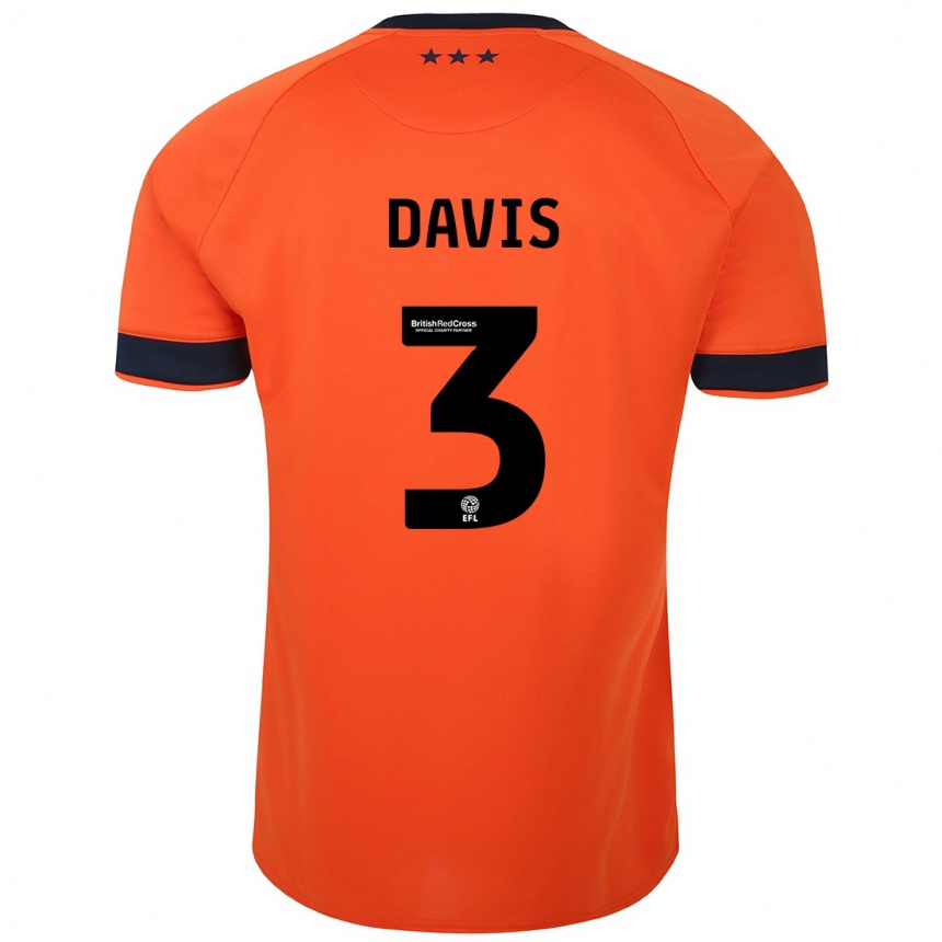 Vyrai Leif Davis #3 Oranžinė Išvykos Marškinėliai 2023/24 T-Shirt