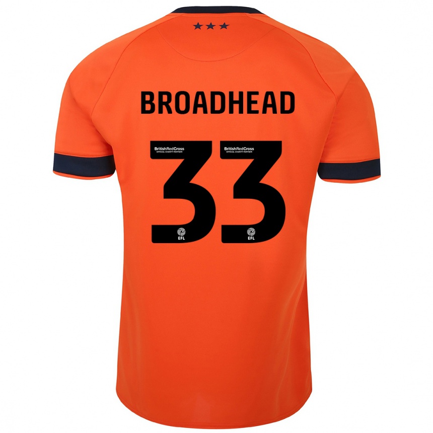 Vyrai Nathan Broadhead #33 Oranžinė Išvykos Marškinėliai 2023/24 T-Shirt