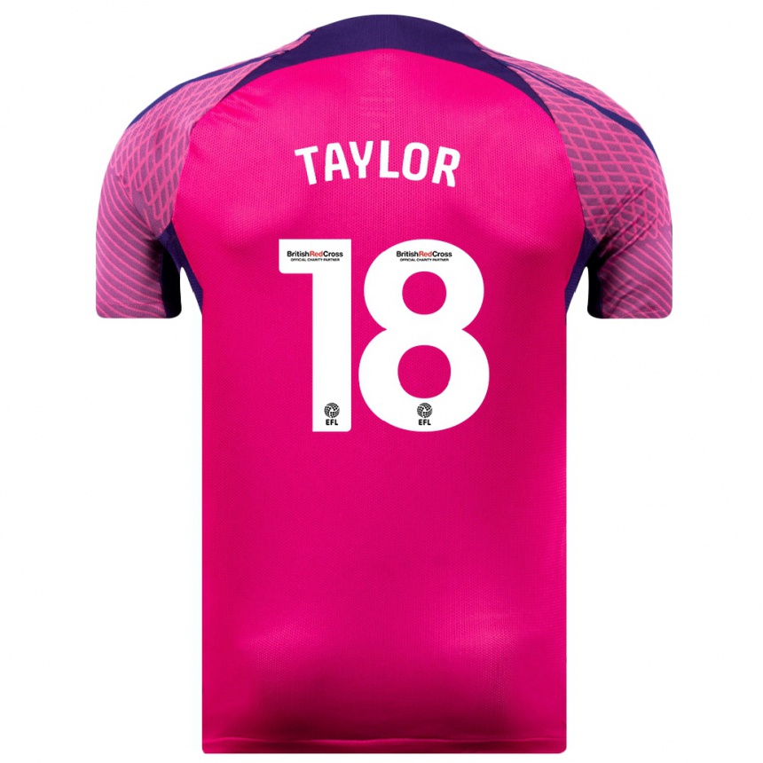 Vyrai Ellis Taylor #18 Violetinė Spalva Išvykos Marškinėliai 2023/24 T-Shirt