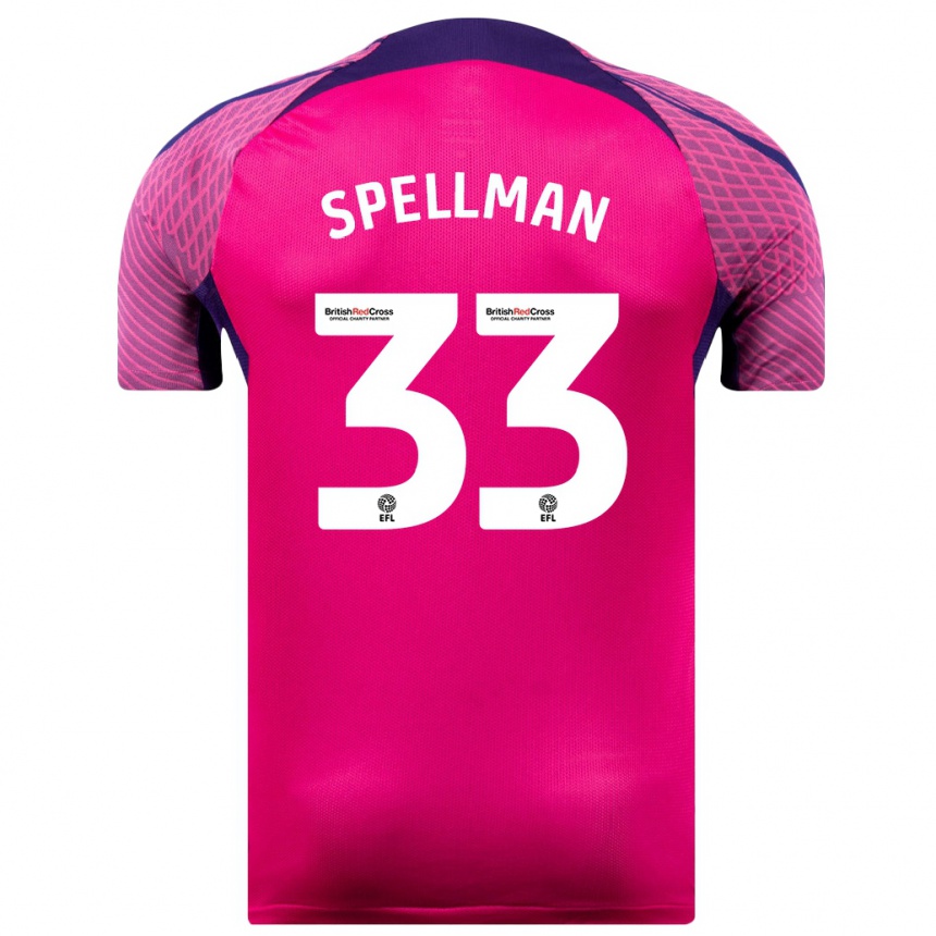 Vyrai Michael Spellman #33 Violetinė Spalva Išvykos Marškinėliai 2023/24 T-Shirt