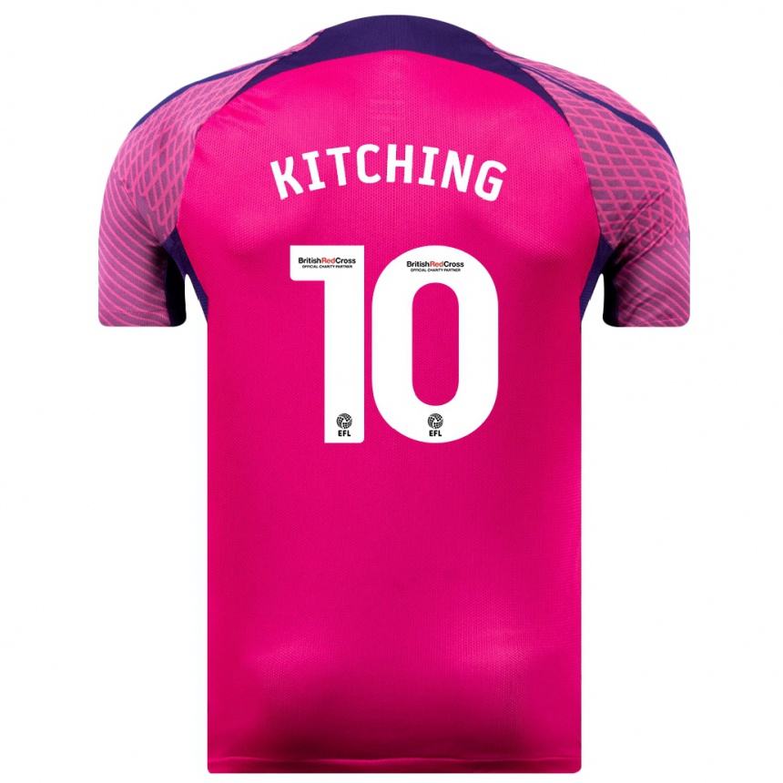 Vyrai Katie Kitching #10 Violetinė Spalva Išvykos Marškinėliai 2023/24 T-Shirt