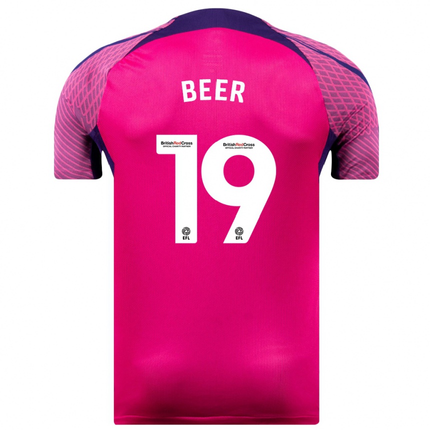 Vyrai Megan Beer #19 Violetinė Spalva Išvykos Marškinėliai 2023/24 T-Shirt