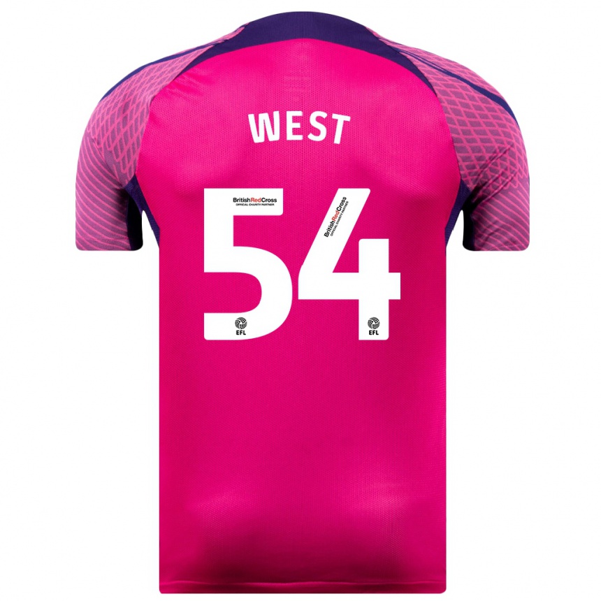 Vyrai Ella West #54 Violetinė Spalva Išvykos Marškinėliai 2023/24 T-Shirt