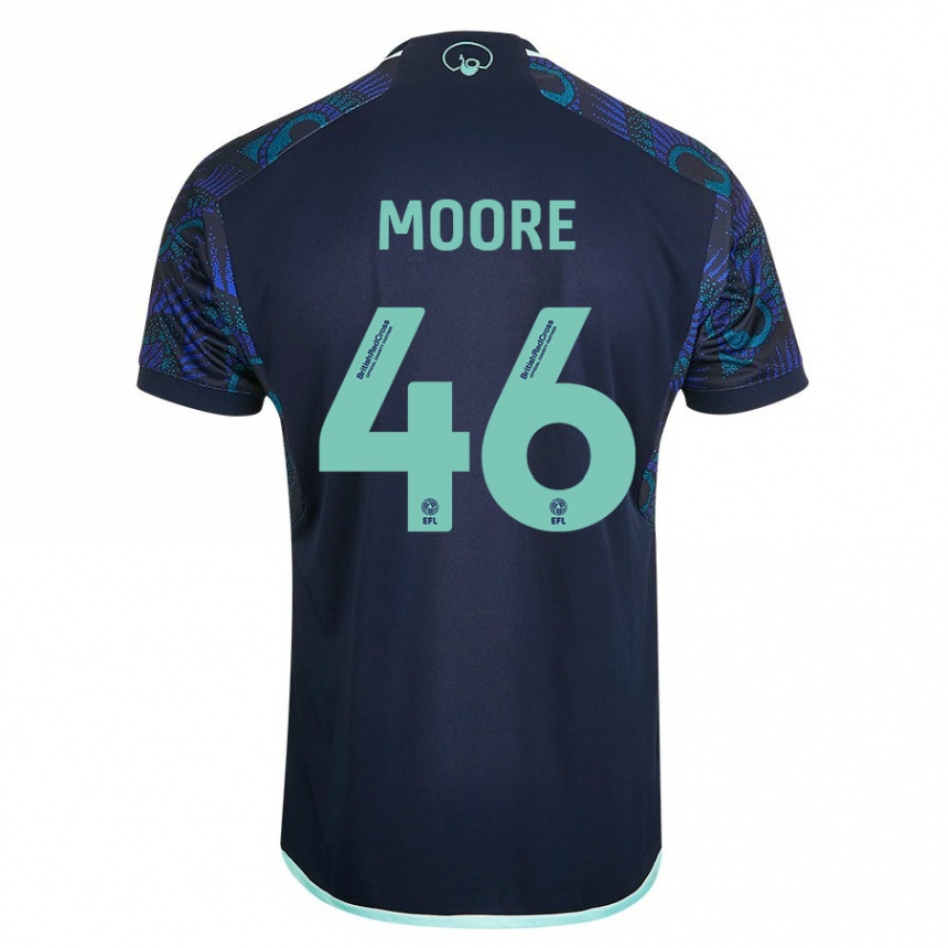 Vyrai Kris Moore #46 Mėlyna Išvykos Marškinėliai 2023/24 T-Shirt