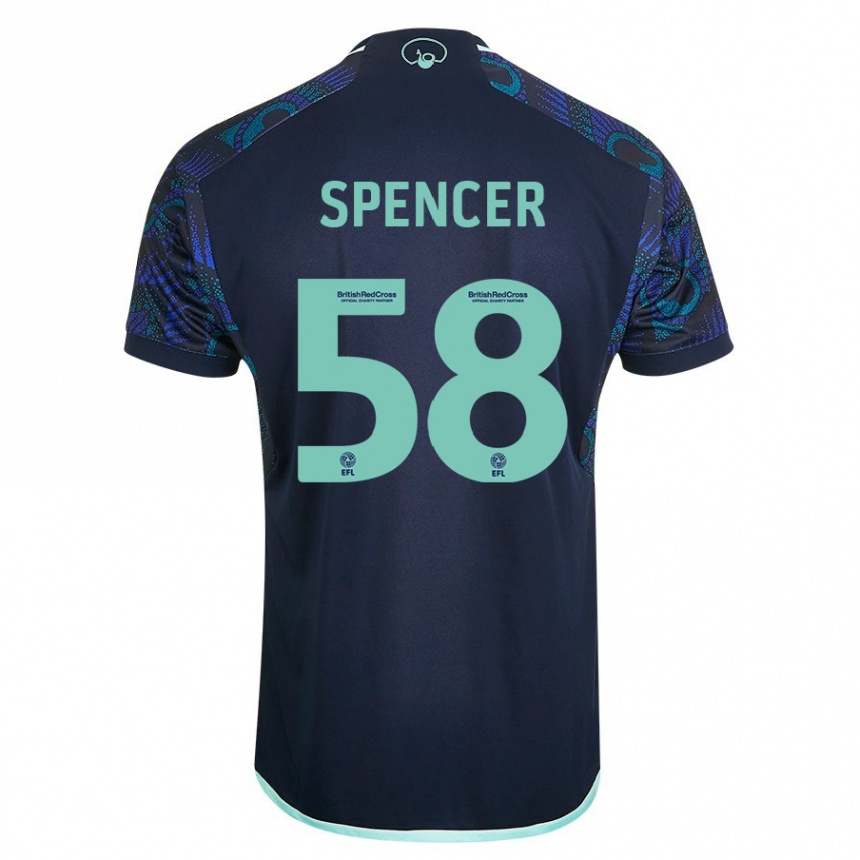 Vyrai Morten Spencer #58 Mėlyna Išvykos Marškinėliai 2023/24 T-Shirt