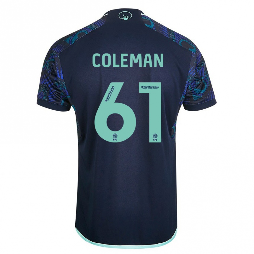 Vyrai Cian Coleman #61 Mėlyna Išvykos Marškinėliai 2023/24 T-Shirt