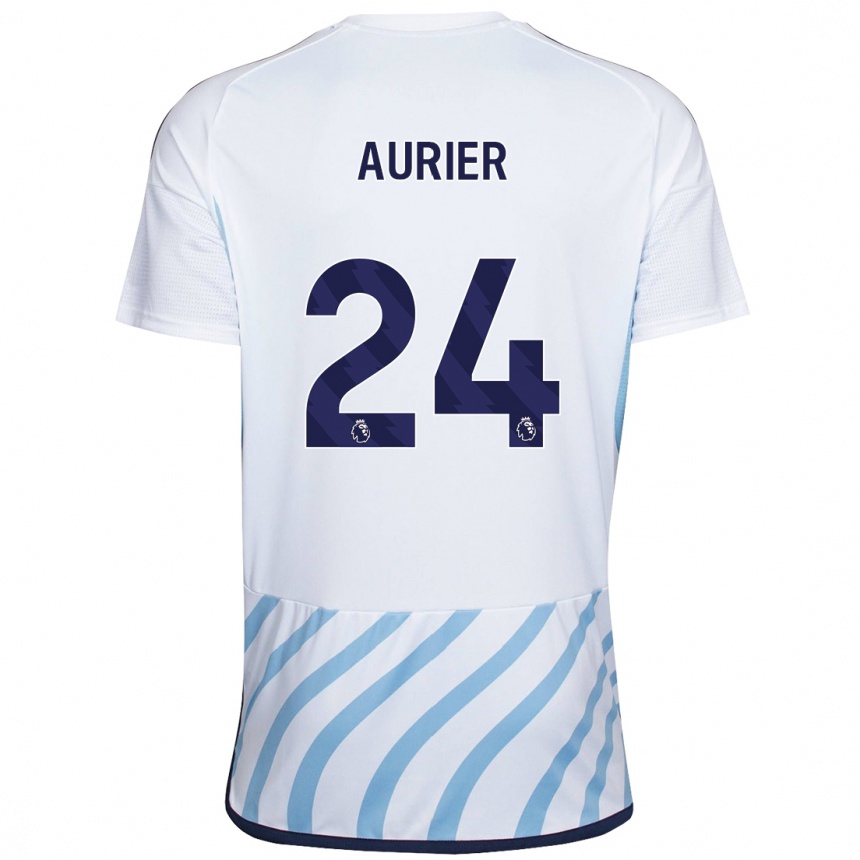 Vyrai Serge Aurier #24 Balta Mėlyna Išvykos Marškinėliai 2023/24 T-Shirt