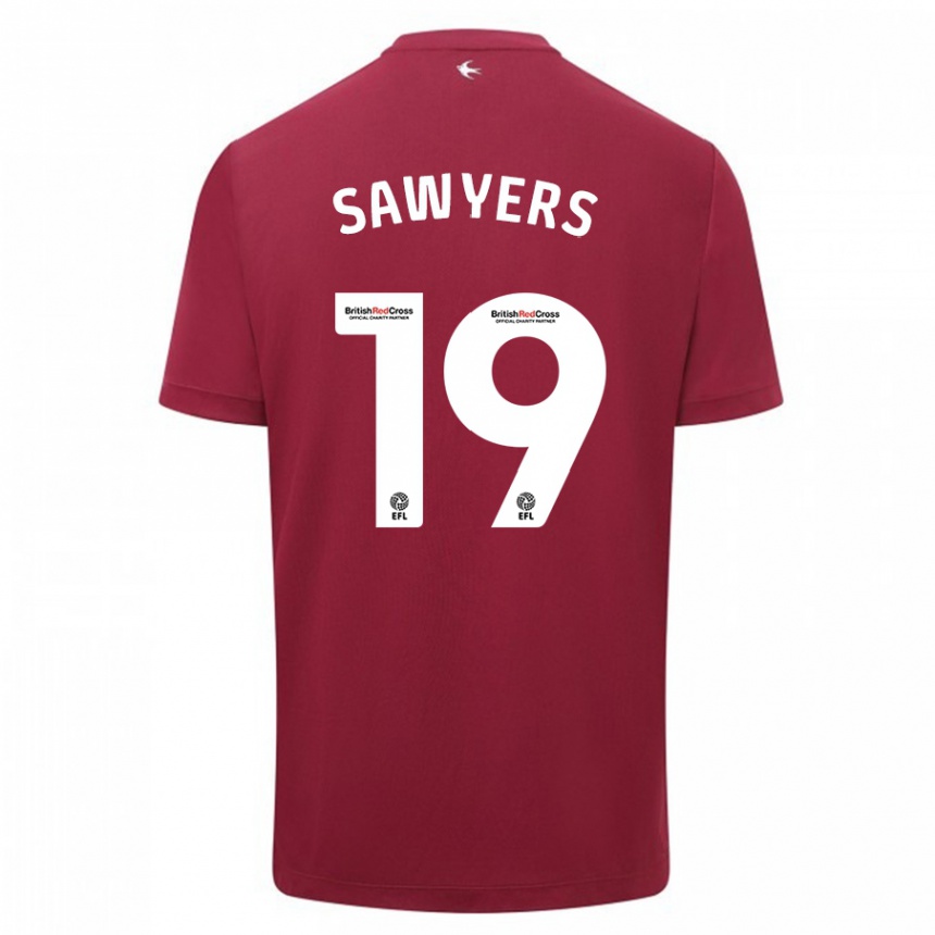 Vyrai Romaine Sawyers #19 Raudona Išvykos Marškinėliai 2023/24 T-Shirt