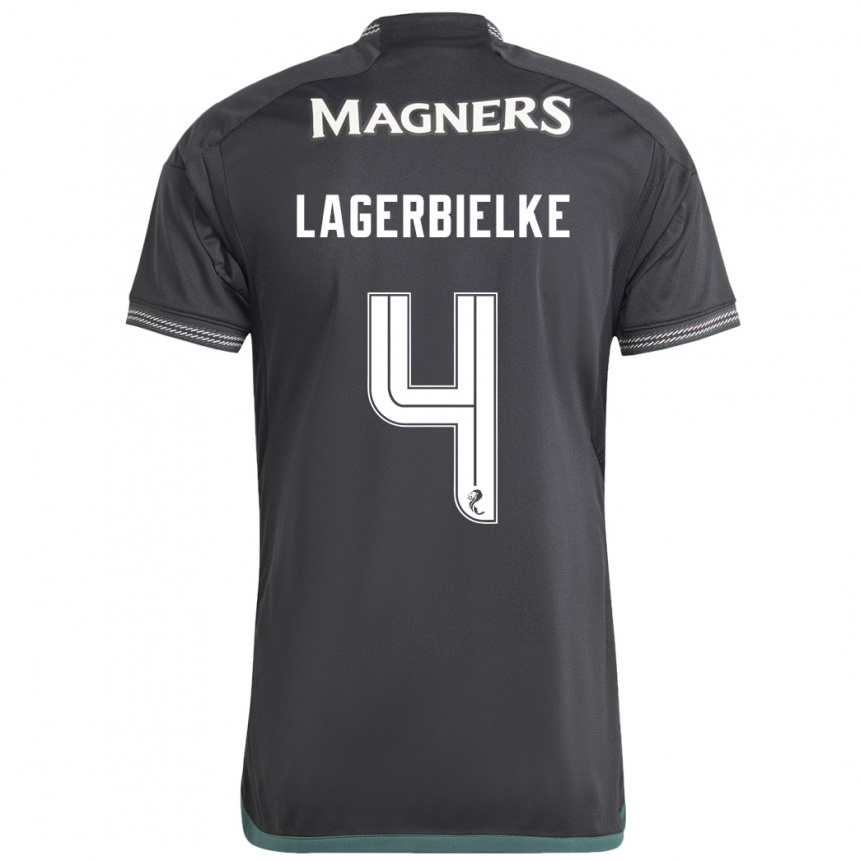 Vyrai Gustaf Lagerbielke #4 Juoda Išvykos Marškinėliai 2023/24 T-Shirt