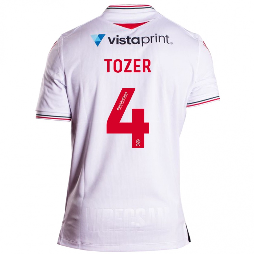 Vyrai Ben Tozer #4 Baltas Išvykos Marškinėliai 2023/24 T-Shirt