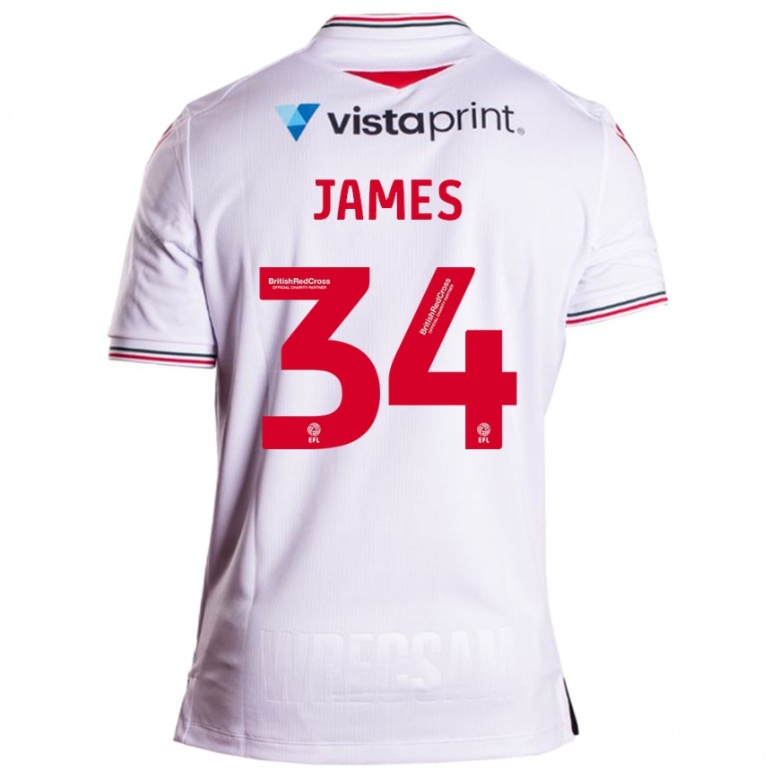 Vyrai Aaron James #34 Baltas Išvykos Marškinėliai 2023/24 T-Shirt