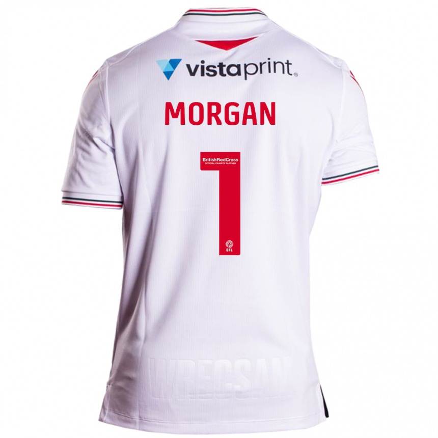 Vyrai Delyth Morgan #1 Baltas Išvykos Marškinėliai 2023/24 T-Shirt