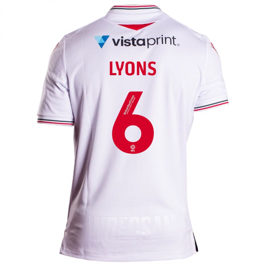 Vyrai Lauryn Lyons #6 Baltas Išvykos Marškinėliai 2023/24 T-Shirt