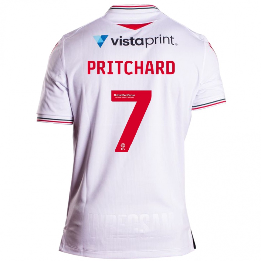Vyrai Rebecca Pritchard #7 Baltas Išvykos Marškinėliai 2023/24 T-Shirt