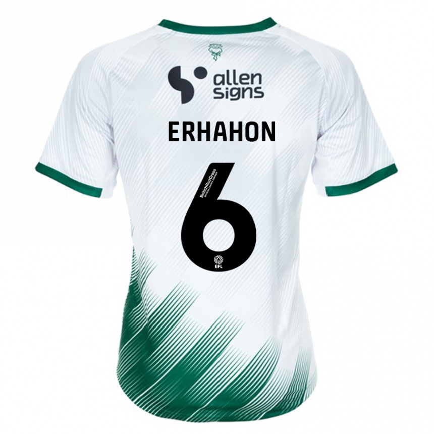 Vyrai Ethan Erhahon #6 Baltas Išvykos Marškinėliai 2023/24 T-Shirt