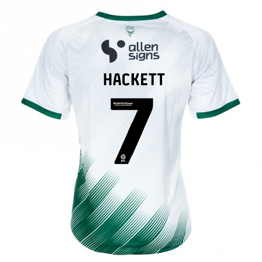 Vyrai Reeco Hackett #7 Baltas Išvykos Marškinėliai 2023/24 T-Shirt