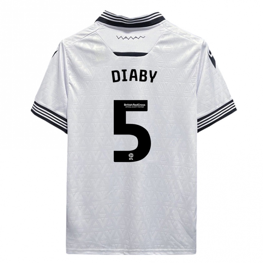 Vyrai Bambo Diaby #5 Baltas Išvykos Marškinėliai 2023/24 T-Shirt