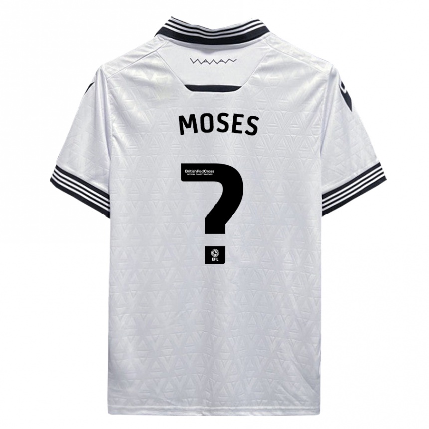 Vyrai Devlan Moses #0 Baltas Išvykos Marškinėliai 2023/24 T-Shirt