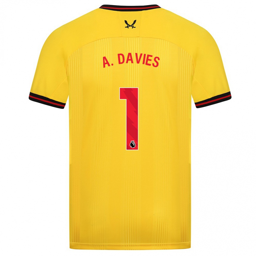 Vyrai Adam Davies #1 Geltona Išvykos Marškinėliai 2023/24 T-Shirt