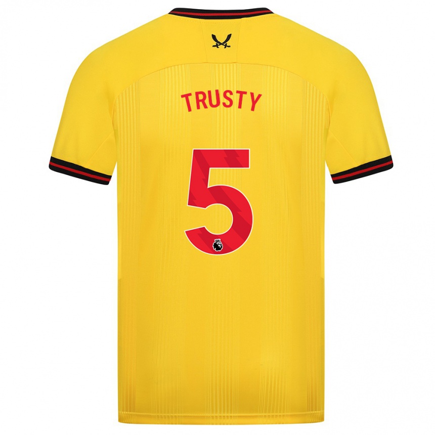 Vyrai Auston Trusty #5 Geltona Išvykos Marškinėliai 2023/24 T-Shirt