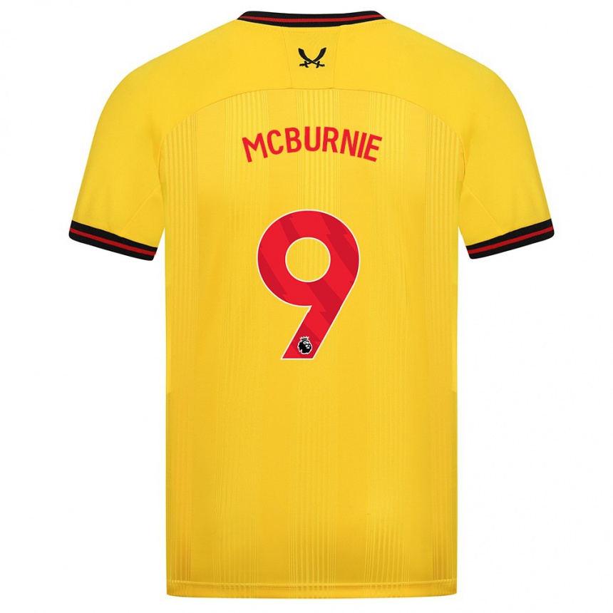 Vyrai Oli Mcburnie #9 Geltona Išvykos Marškinėliai 2023/24 T-Shirt