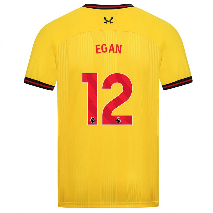 Vyrai John Egan #12 Geltona Išvykos Marškinėliai 2023/24 T-Shirt