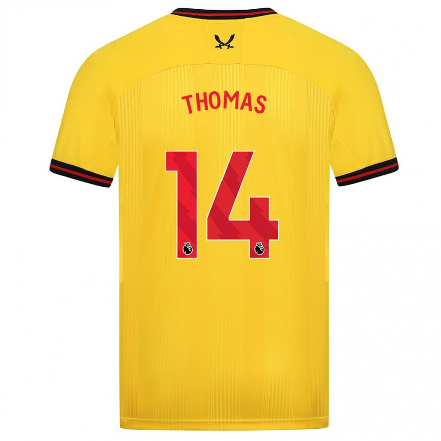 Vyrai Luke Thomas #14 Geltona Išvykos Marškinėliai 2023/24 T-Shirt